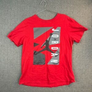 Nike Air Jordan Mens XL Graphic T-Shirt Red Basketball Jumpman‎ Tee